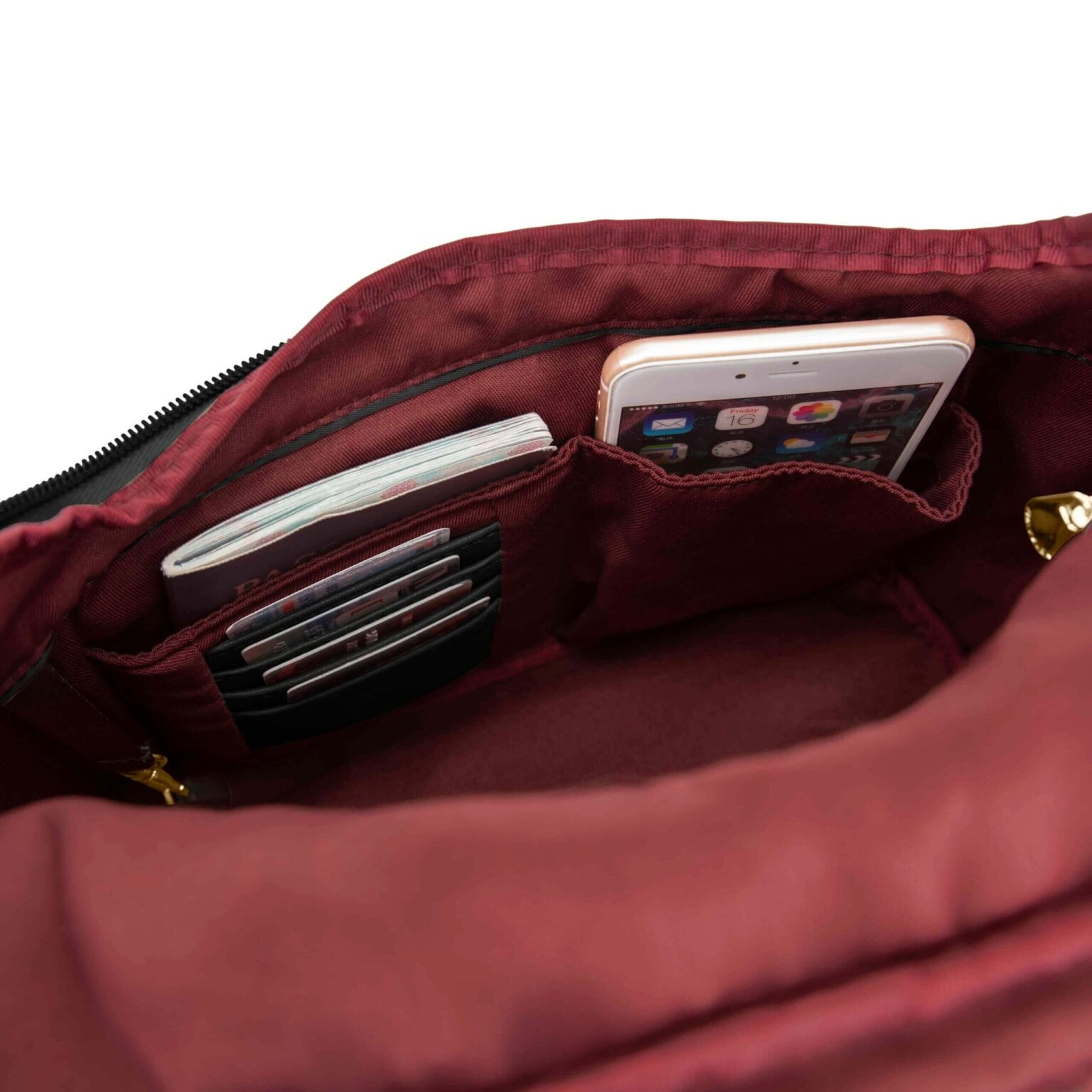 Binnenkant met RFID-blokkering en organisatievakken