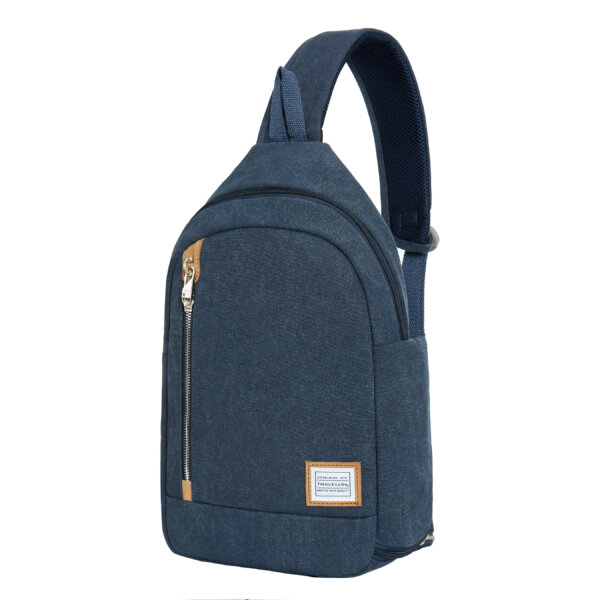 Anti diefstal Heritage Sling Indigo zijaanzicht