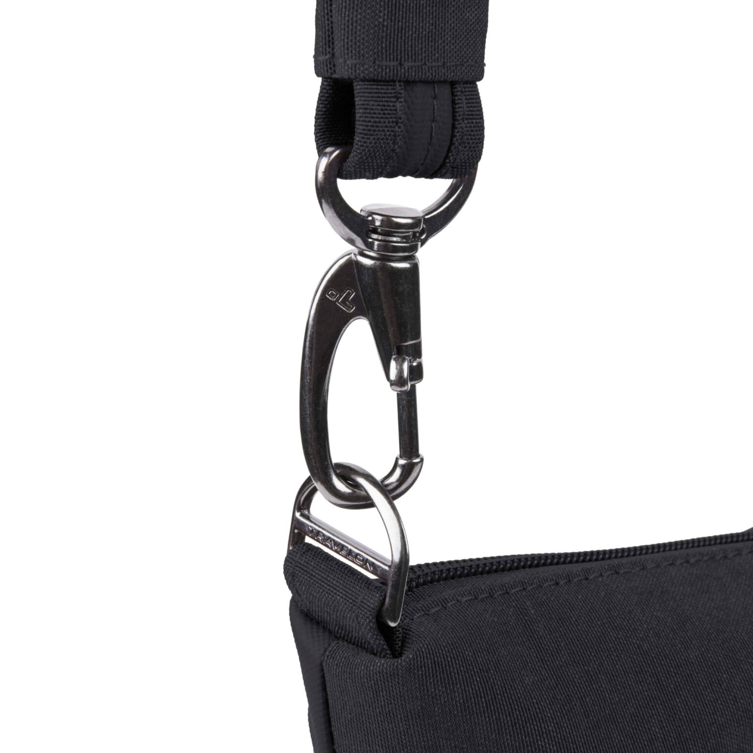 Vergrendelbare bandbevestiging van de Travelon Metro Crossbody M