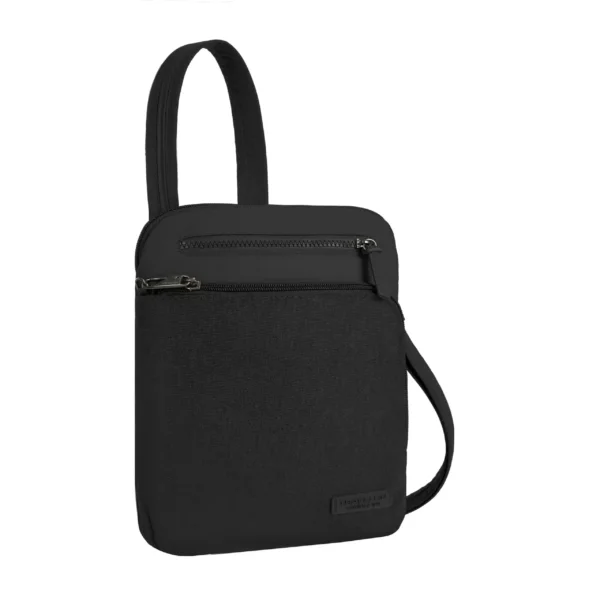 Zijkant van de Travelon Metro S Crossbody Tas in zwart