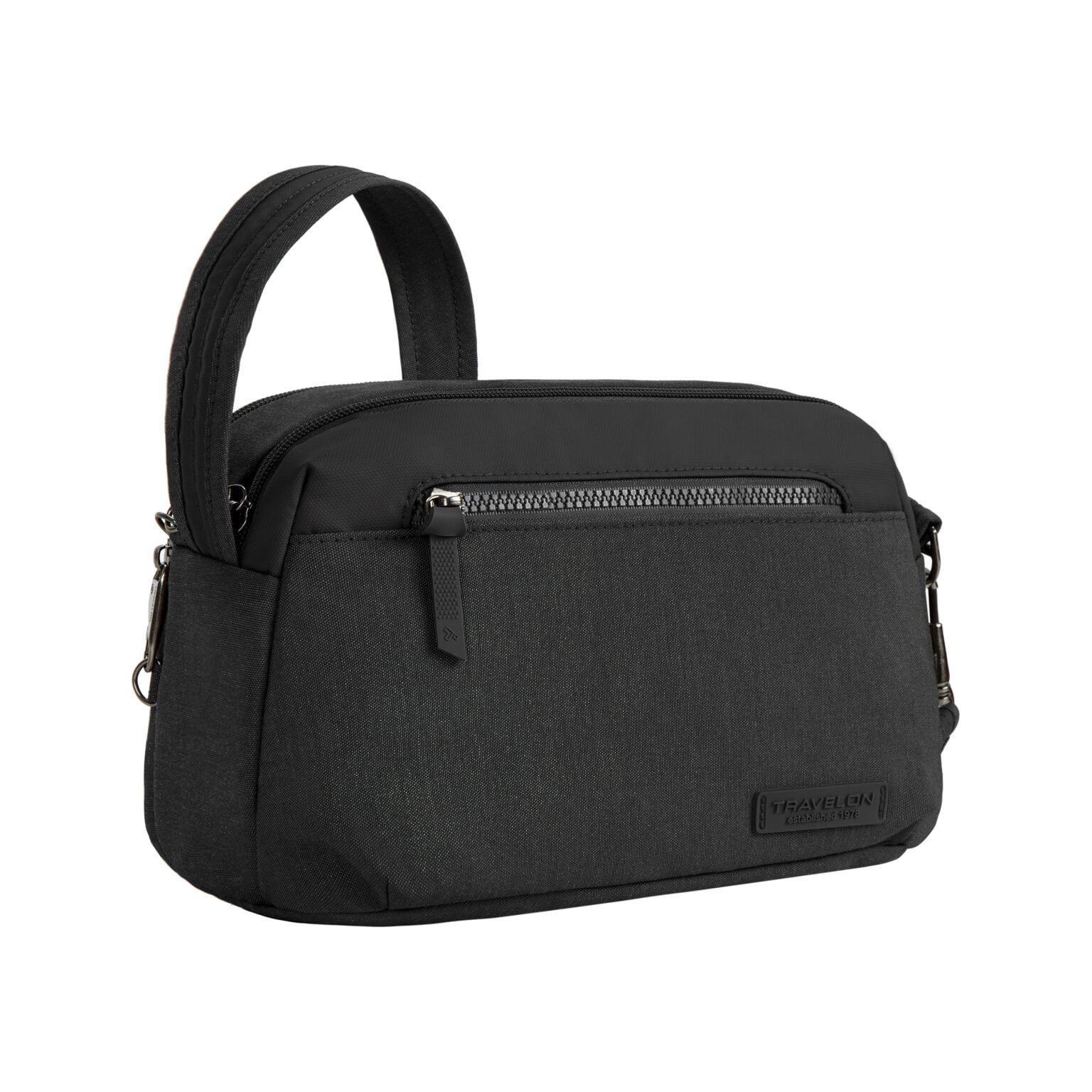 Travelon Metro Dome Crossbody, zwart schoudertasje dames