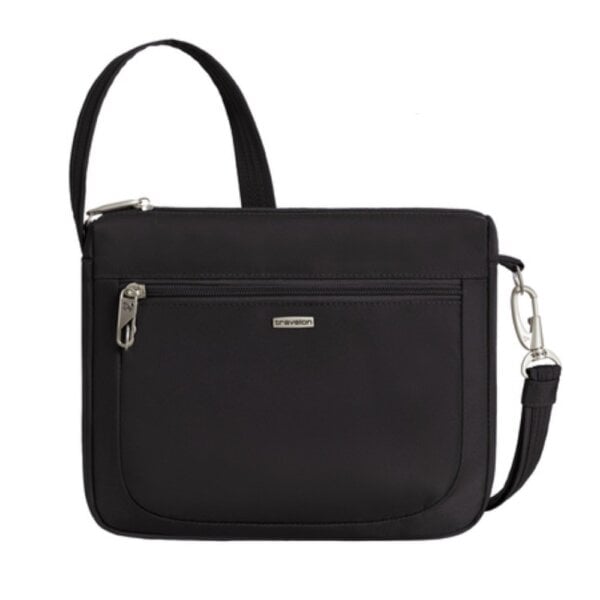 Vooraanzicht van de Travelon Classic kleine crossbody tas in zwart
