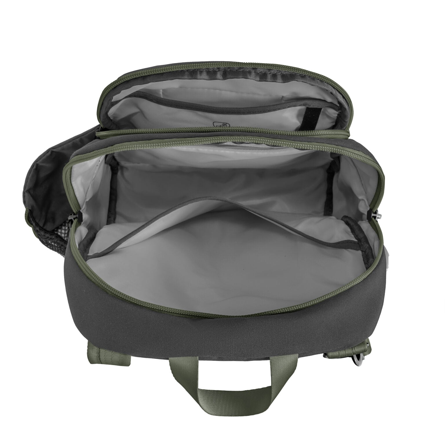 Geopende Travelon Voyages tour bag in zwart met twee vakken