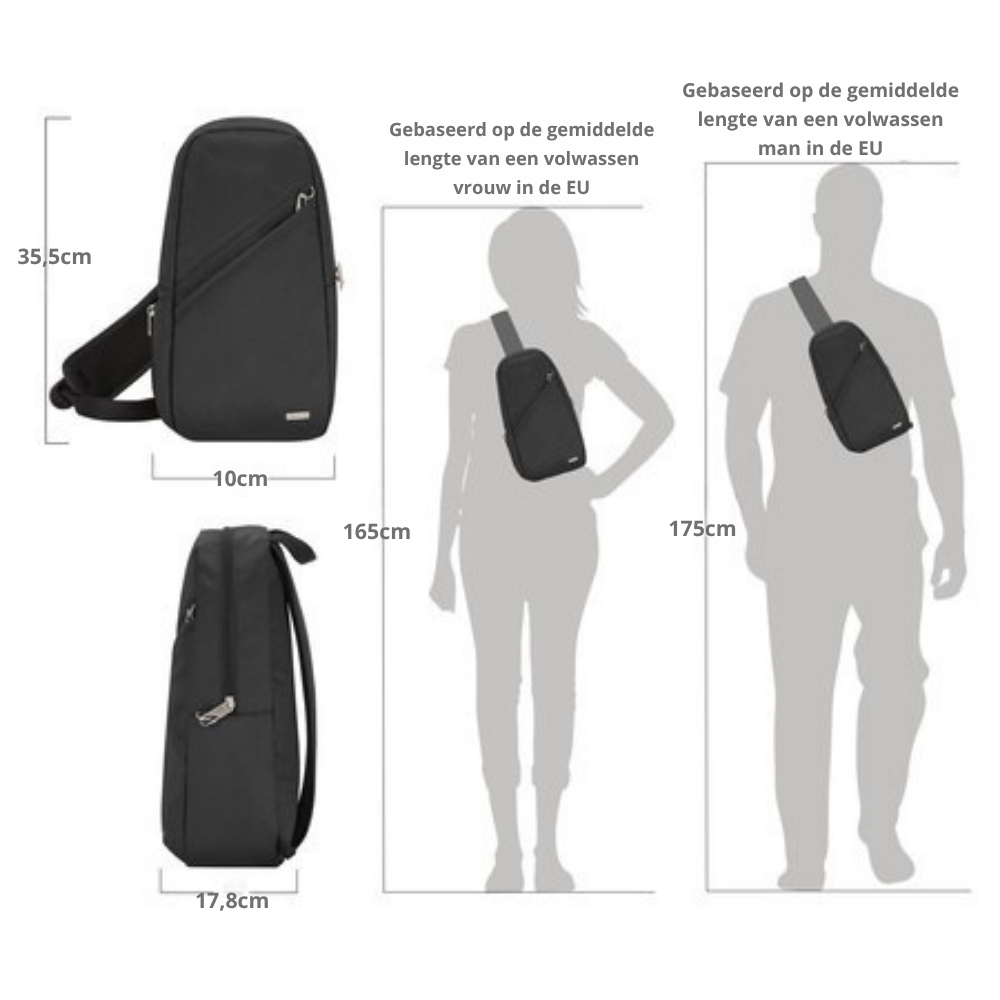 Classic sling tas afmetingen