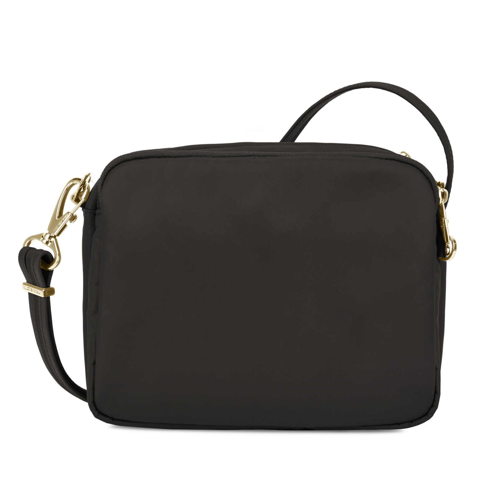 Achterkant van de Travelon Addison S crossbody tas in zwart