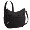Vooraanzicht van de Travelon Classic bucket bag in zwart