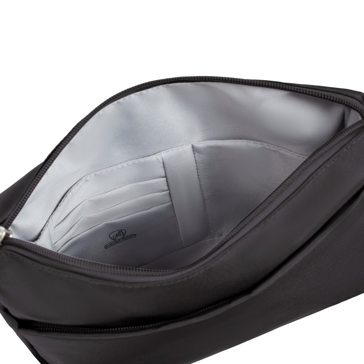 Binnenvakken van de Travelon Classic kleine crossbody tas in zwart
