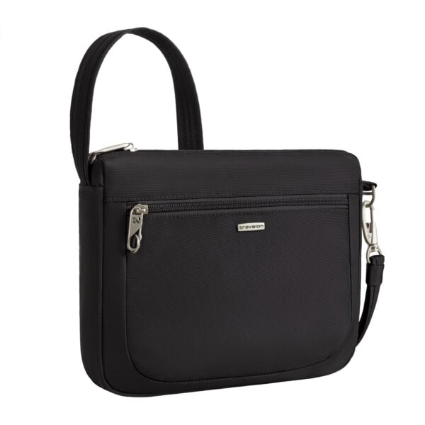 Vooraanzicht van de Travelon Classic kleine crossbody tas in zwart