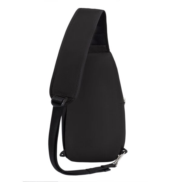 Achterkant van de Travelon Classic sling tas in zwart