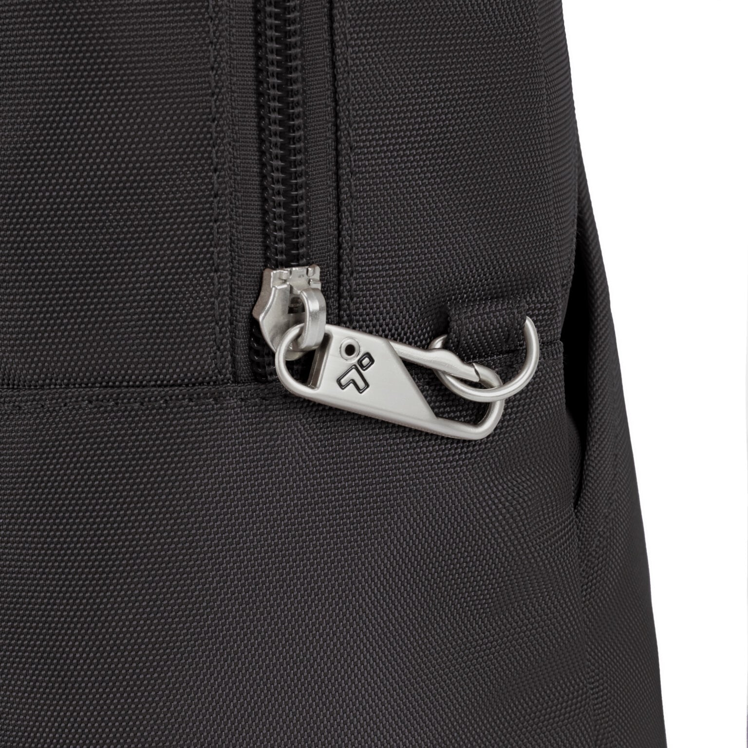 Vergrendelbare ritstrekkers van de Travelon Classic sling tas in zwart