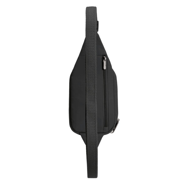 Achterkant van de Travelon Roam compact sling in zwart