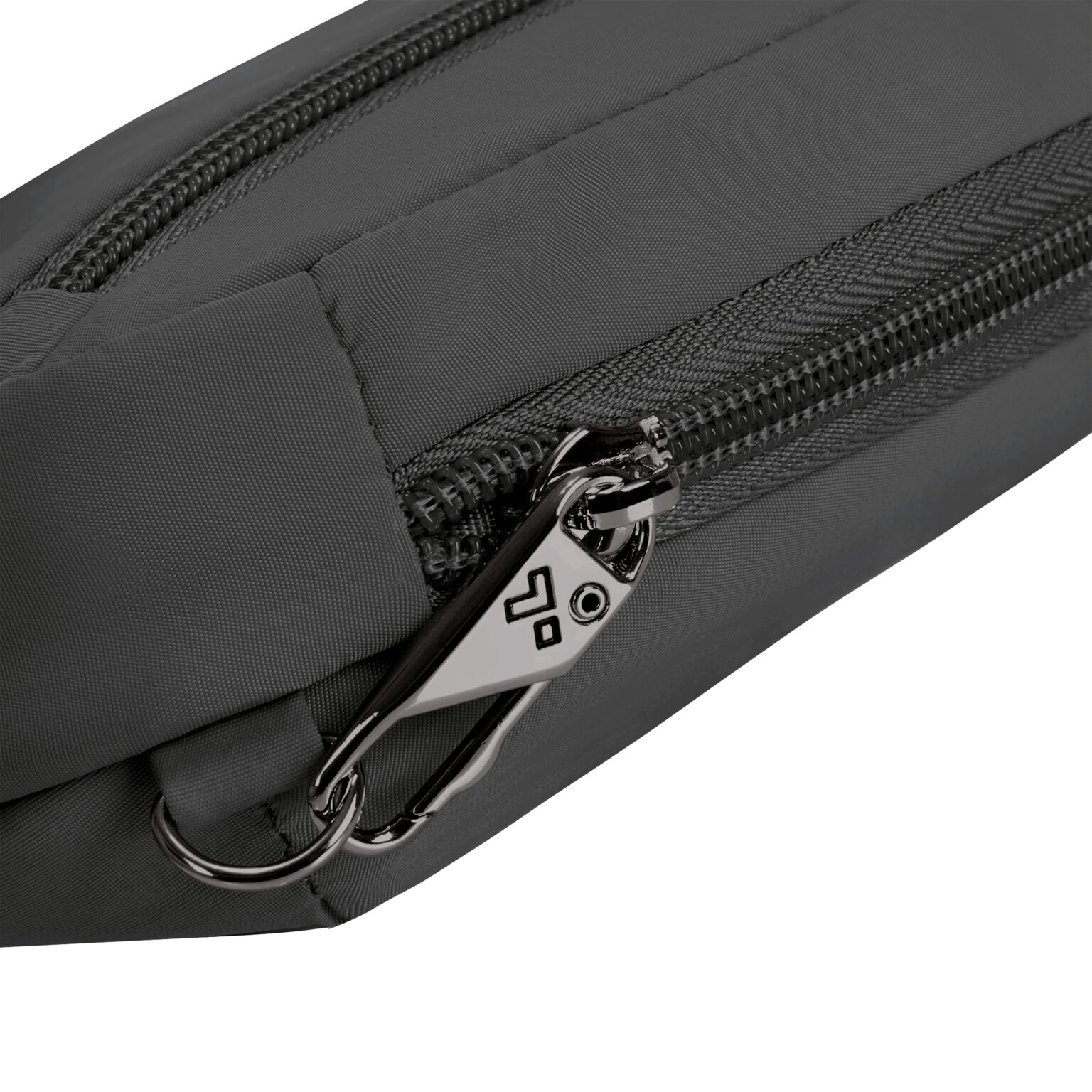 Vergrendelbare ritstrekkers van de Travelon Roam compact sling in zwart